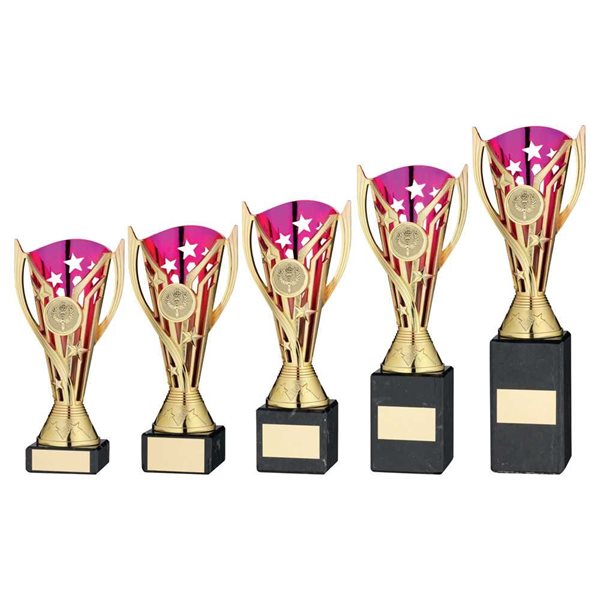 Gold & Pink Premium Plastic Award on Marble Base JR34-TYC888