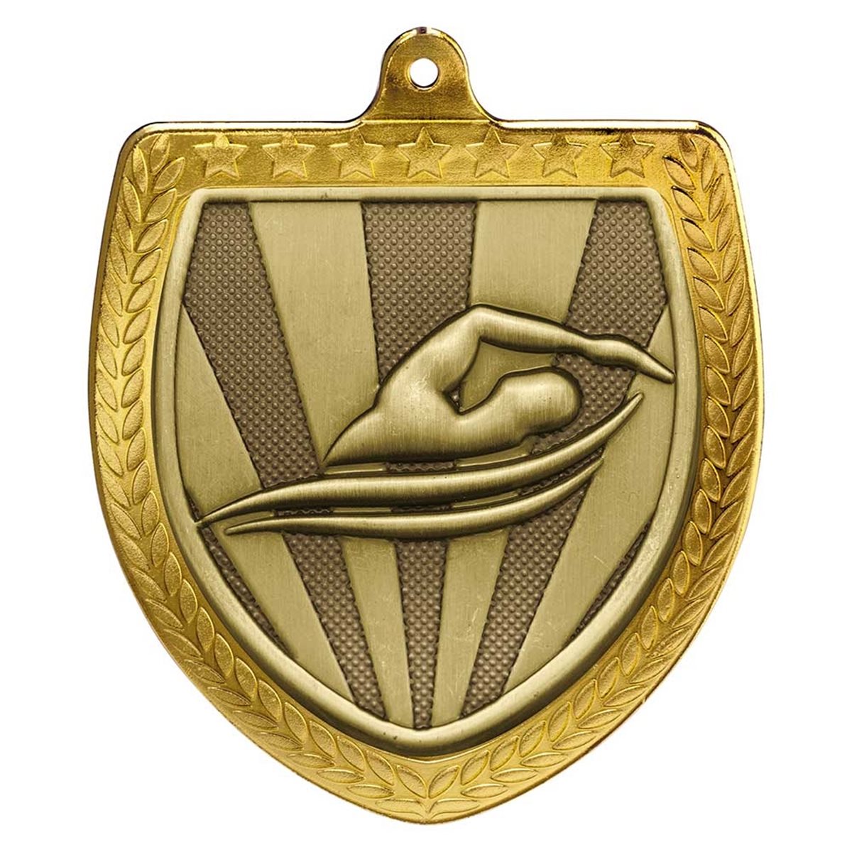 Swimming 75mm Cobra Shield Medal in Gold, Silver & Bronze MM25138