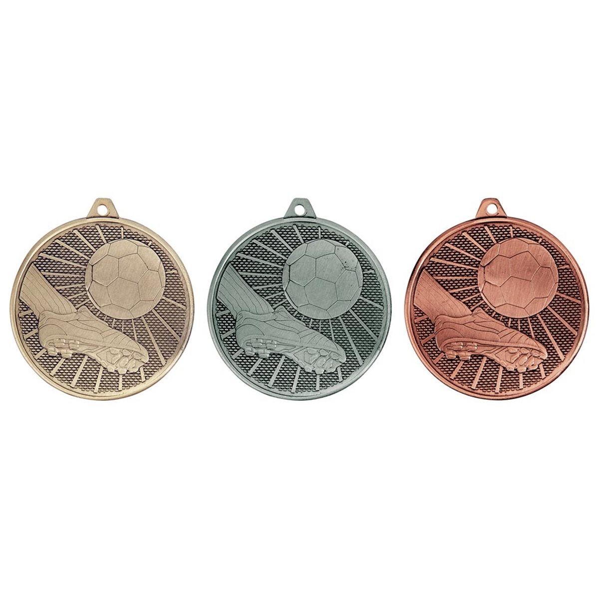 Set of 50mm Football Medals with R/W/B Ribbon MM19165