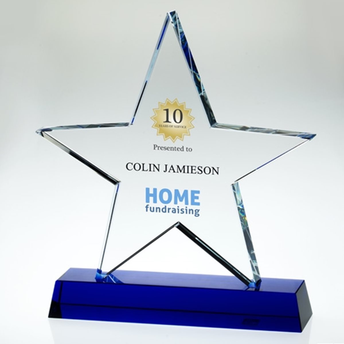 Star Blue Glass Award 19mm Thick JB1400