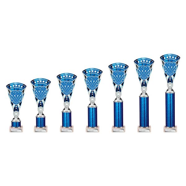 Blue Premium Star Column Award on Marble Base TR25640