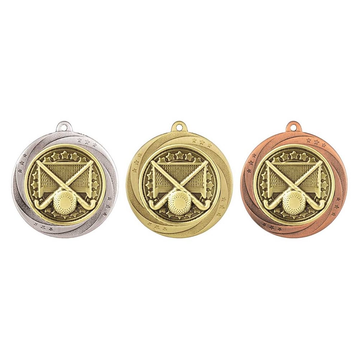 Superstar 60mm Hockey Medal in Gold, Silver & Bronze MM25063