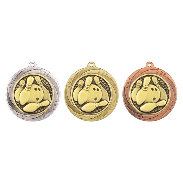 Superstar 60mm Ten Pin Bowling Medal in Gold, Silver & Bronze MM25079