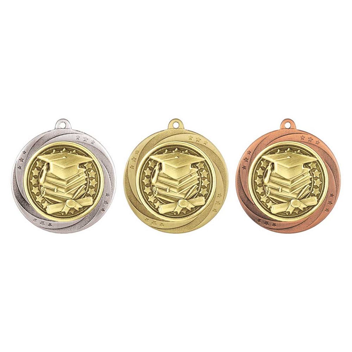 Superstar 60mm Graduation Medal in Gold, Silver & Bronze MM25061