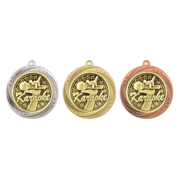 Superstar 60mm karaoke Medal in Gold, Silver & Bronze MM25065