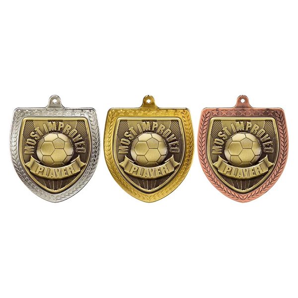 Most Improved 75mm Cobra Shield Medal in Gold, Silver & Bronze MM25107