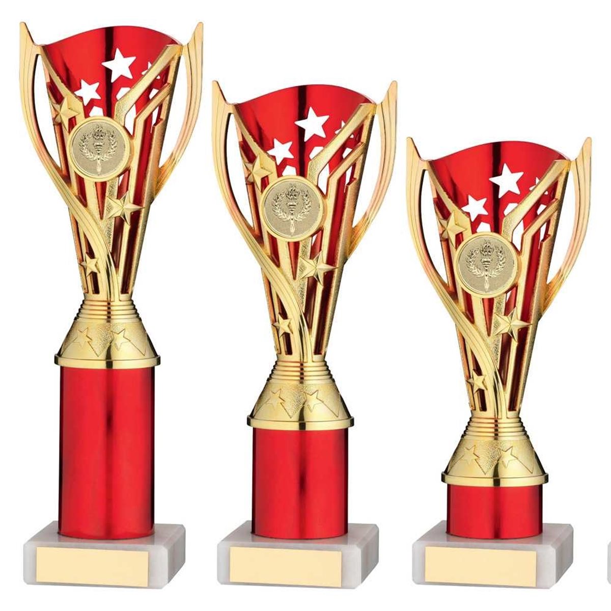 Red and Gold Star Column Award on Marble Base JR34-TYC830