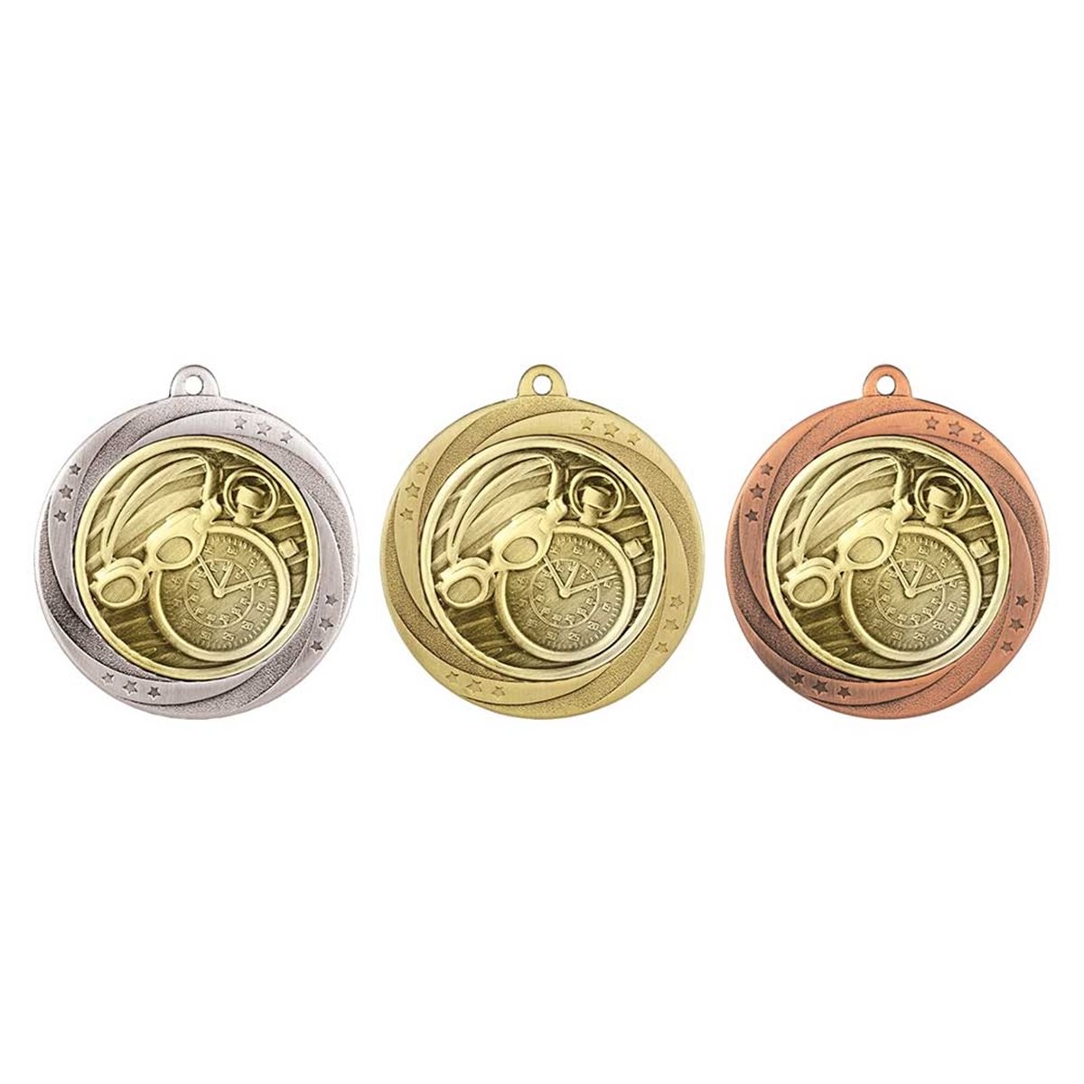 Superstar 60mm Swimming Medal in Gold, Silver & Bronze MM25077