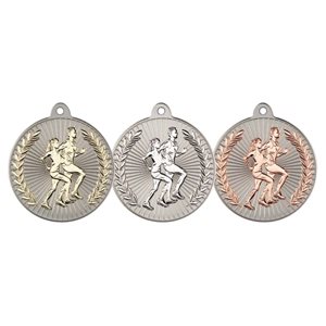 50mm Silver Two Colour Running Medal MV31