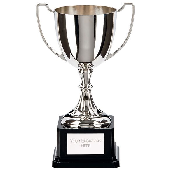Silver Nickel Plated Cup on Square Heavyweight Black Base NP22005