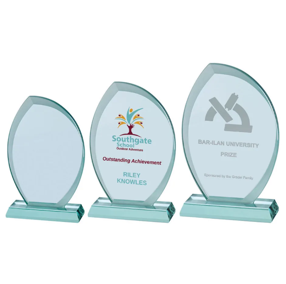 Jade Glass Plaque With Frosted Edges (15mm Thick)