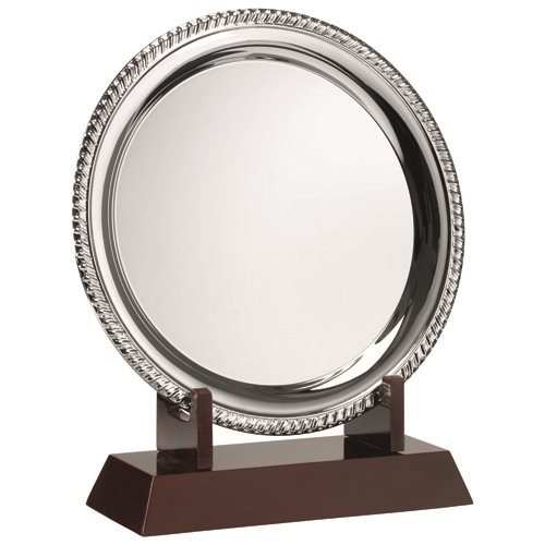 Silver Plated Salver on Wooden Stand JR41-TY119