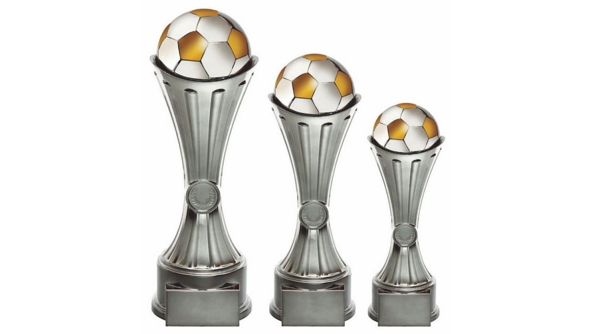 Shiny Silver Tower Football Award