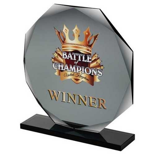 Smoked Octagon Glass Award SM01 - 10mm thick
