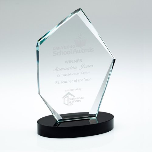 Clear/Black Glass Award - 15mm Thick (CBG28)
