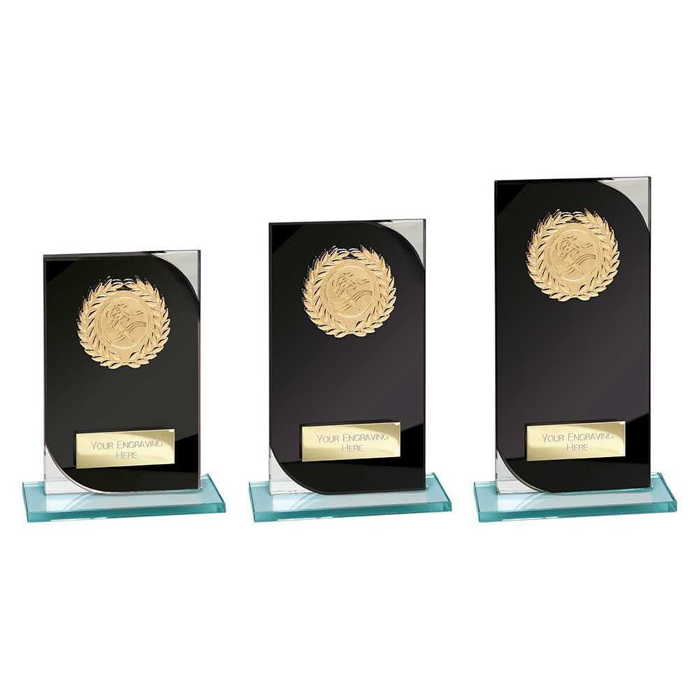 Black Mirror Glass Award with Wreath CR25651