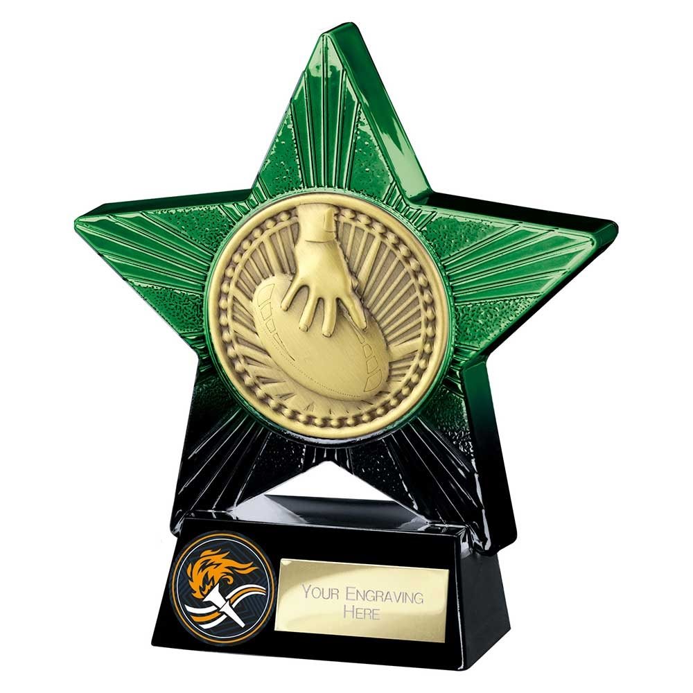 Rugby Superstar Green & Black Trophy PQ25075