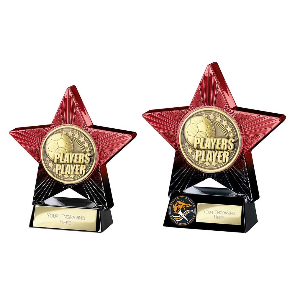 Superstar Red & Black Players Player Football Trophy PX25058