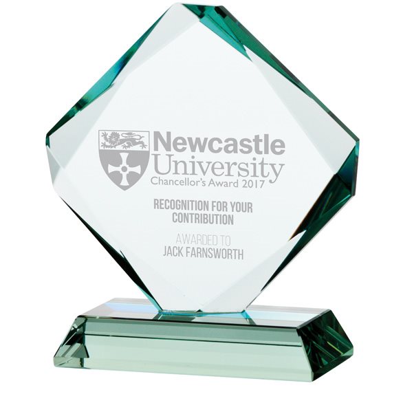 Jade Diamond Glass Award - 15mm Thick (CR6022)