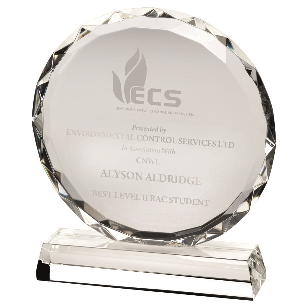 Clear Glass Round Award -25mm Thick (LCG5)