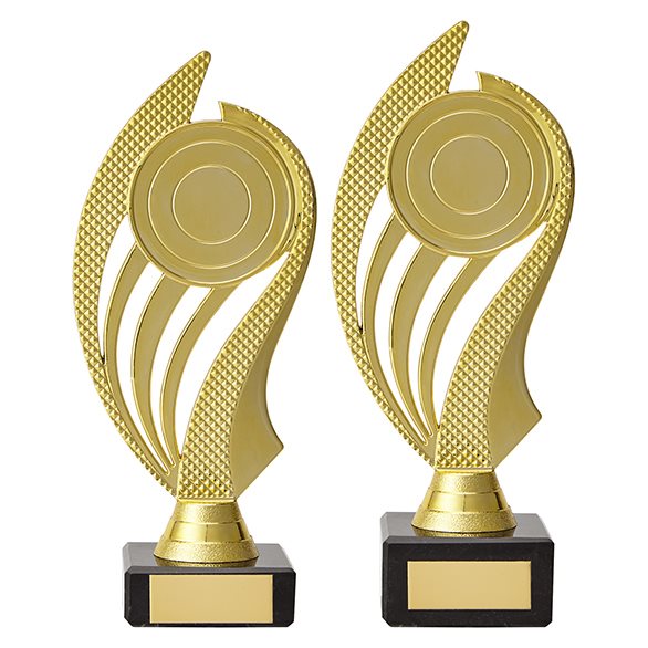 Gold Plastic Trophy on Black Marble Base TR19613