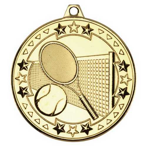 Tennis 50mm Medal in Gold, Silver & Bronze M75