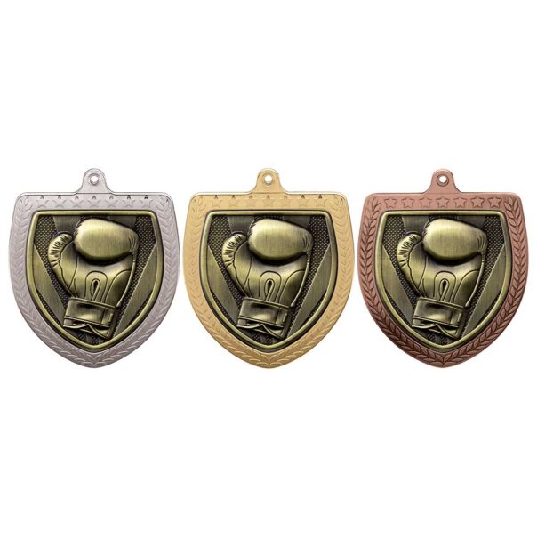 Boxing 75mm Cobra Shield Medal in Gold, Silver & Bronze MM24213