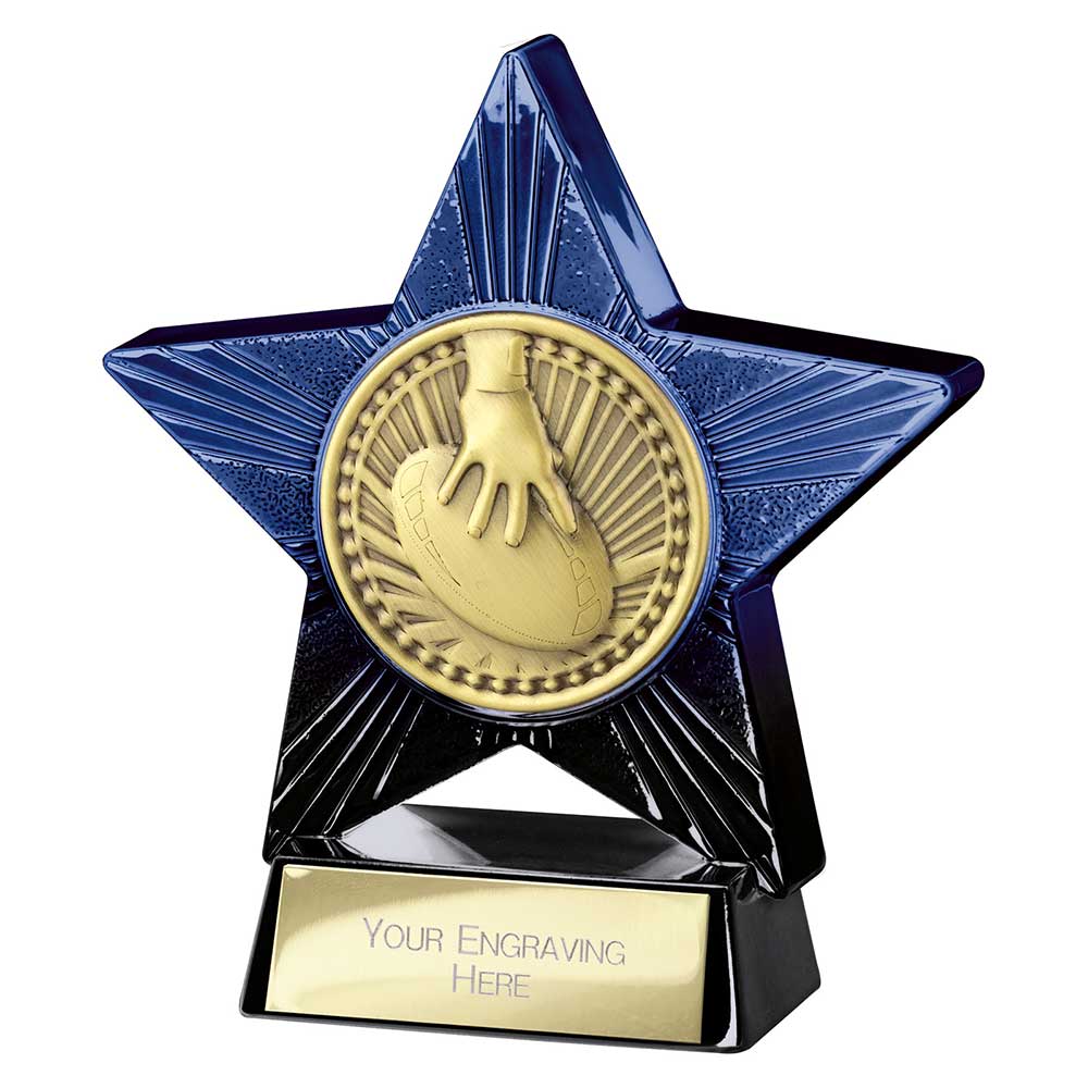 Rugby Superstar Blue & Black Trophy PM25075 – PM25075A